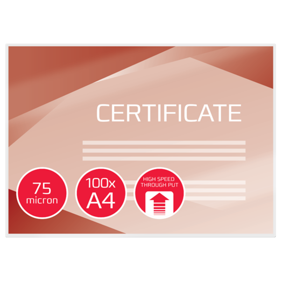 Carteras plastificación GBC DIN A4 (216X303) alta velocidad 2X75 mic. (Caja 100) 