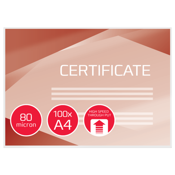 Carteras plastificación GBC DIN A4 (216X303) alta velocidad 2X80 mic. (Caja 100) 