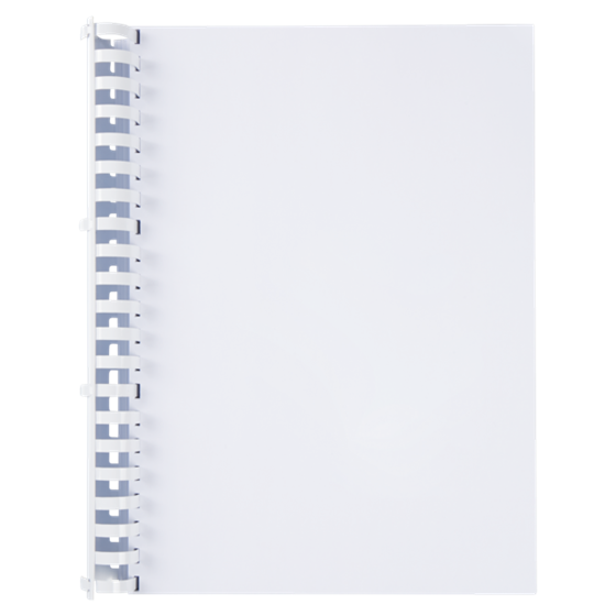 Canutillo plástico DIN A4 GBC 51 mm ovalados (Caja 50), blanco