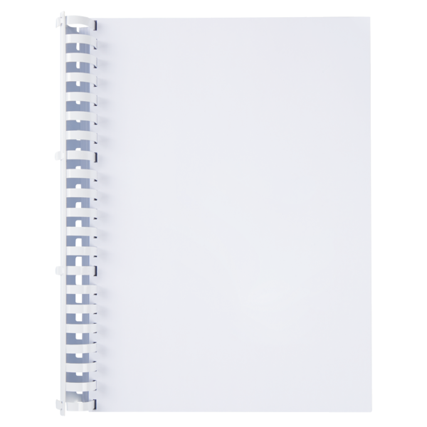 Canutillo plástico DIN A4 GBC 51 mm ovalados (Caja 50), blanco