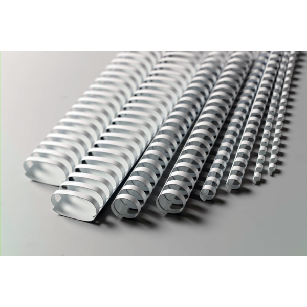 Canutillo plástico DIN A4 GBC 10 mm (Caja 100), blanco