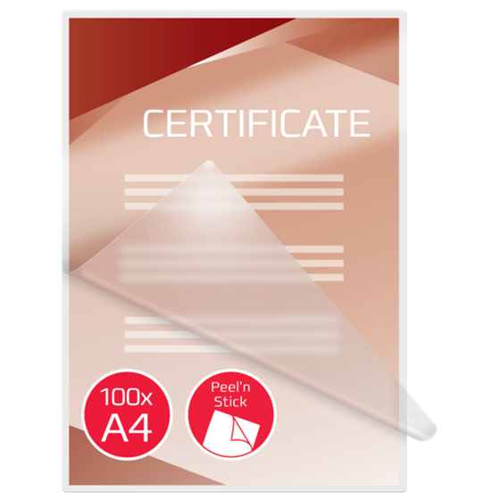 Carteras plastificación GBC DIN A4 autoadhesiva (216X303) 2X125 mic. (Caja 100) 