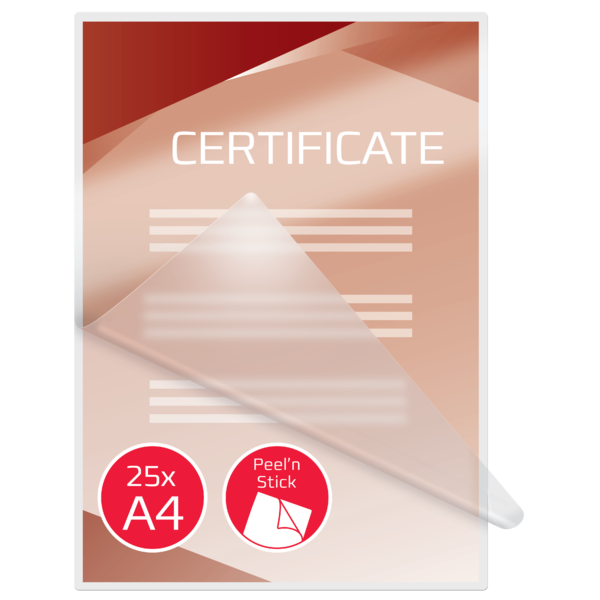 Carteras plastificación GBC DIN A4 autoadhesiva (216X303) 2X75 mic. (Caja 25) 