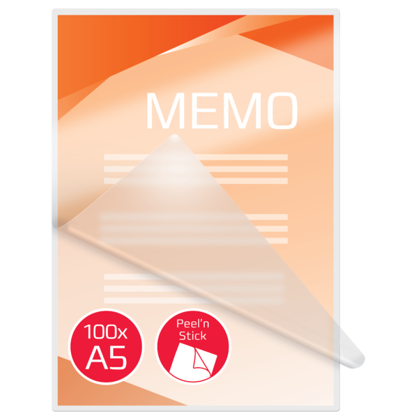 Carteras plastificación GBC DIN A5 autoadhesiva (154X216) 2X125 mic. (Caja 100) 