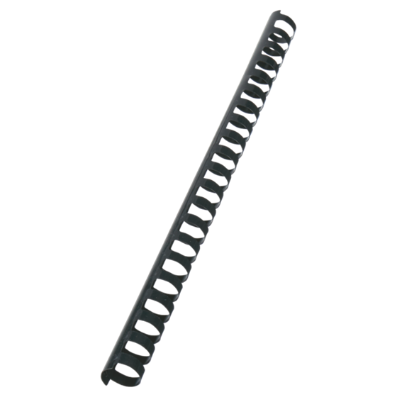 Canutillo plástico DIN A4 GBC 19 mm (Caja 100), negro