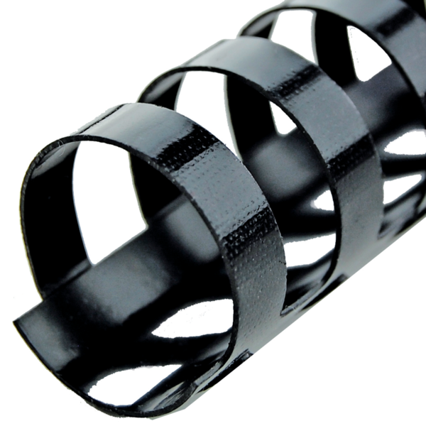 Canutillo plástico DIN A4 GBC 19 mm (Caja 100), negro