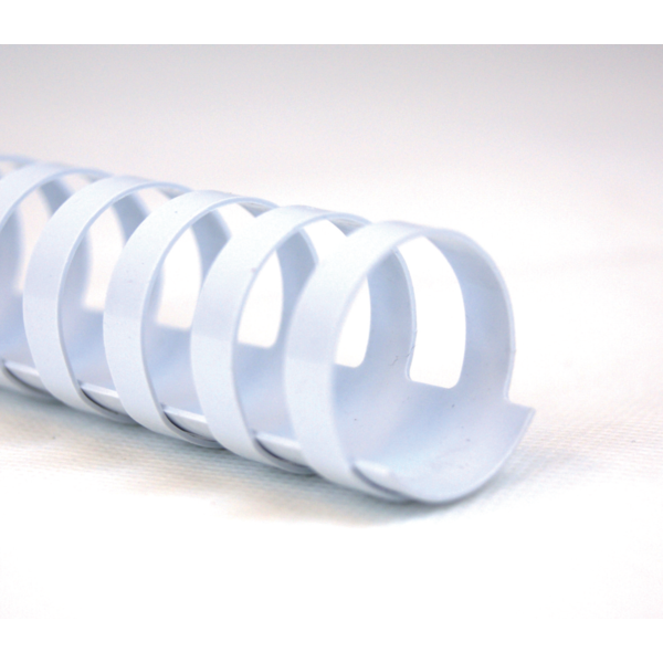 Canutillo plástico DIN A4 GBC 25 mm (Caja 50), blanco