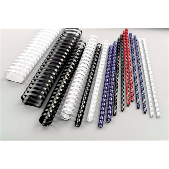 Canutillo plástico DIN A4 GBC 14mm (Caja 100), negro