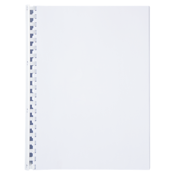 Canutillo plástico DIN A4 GBC 38 mm ovalados (Caja 50), blanco