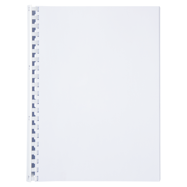 Canutillo plástico DIN A4 GBC 38 mm ovalados (Caja 50), blanco