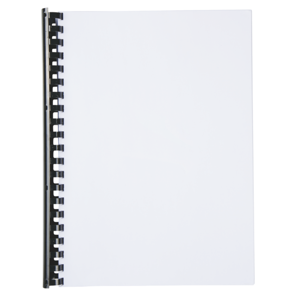 Canutillo plástico DIN A4 GBC 38 mm ovalados (Caja 50), negro