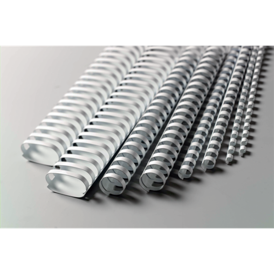 Canutillo plástico DIN A4 GBC 16 mm (Caja 100), blanco