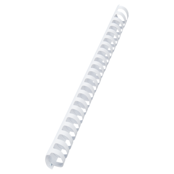 Canutillo plástico DIN A4 GBC 32 mm ovalados (Caja 50), blanco