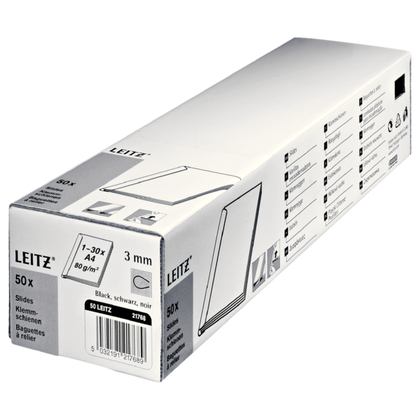 Varillas Encuadernadoras Leitz A4, 3 Mm Negro