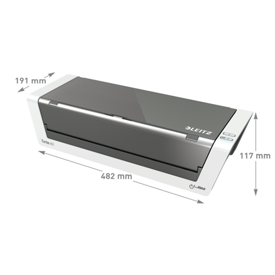 Plastificadora A3 Ilam Touch 2 Turbo De Leitz Blanco Brillante / Antracita