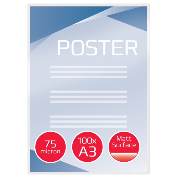 Carteras plastificación GBC DIN A3 mate (303X426) 2X75 mic. (Caja 100) 