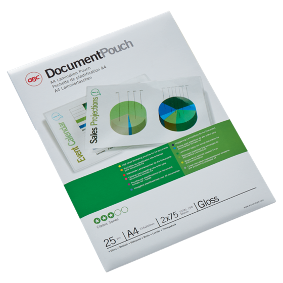 Carteras plastificación GBC DIN A4 (216X303) 2X75 mic. (Caja 25) 