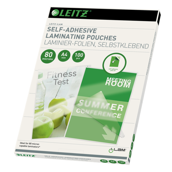 Bolsas De Plastificación Ilam De Leitz Autoadhesivas A4, 80 Micras Transparente