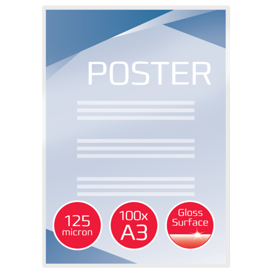 Carteras plastificación GBC DIN A3 (303X426) 2X125 mic. (Caja 100) 