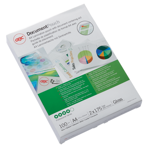Carteras plastificación GBC DIN A4 (216X303) 2X175 mic. (Caja 100) 