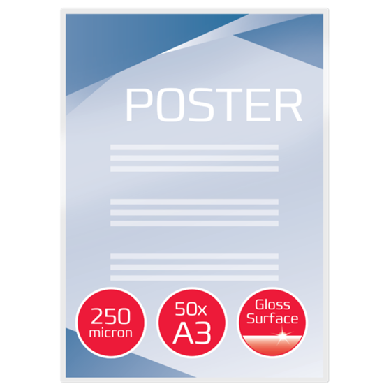 Carteras plastificación GBC DIN A3 (303X426) 2X250 mic. (Caja 50) 