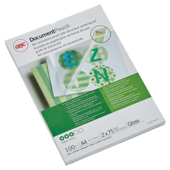 Carteras plastificación GBC DIN A4 (216X303) 2X75 mic. (Caja 100) 