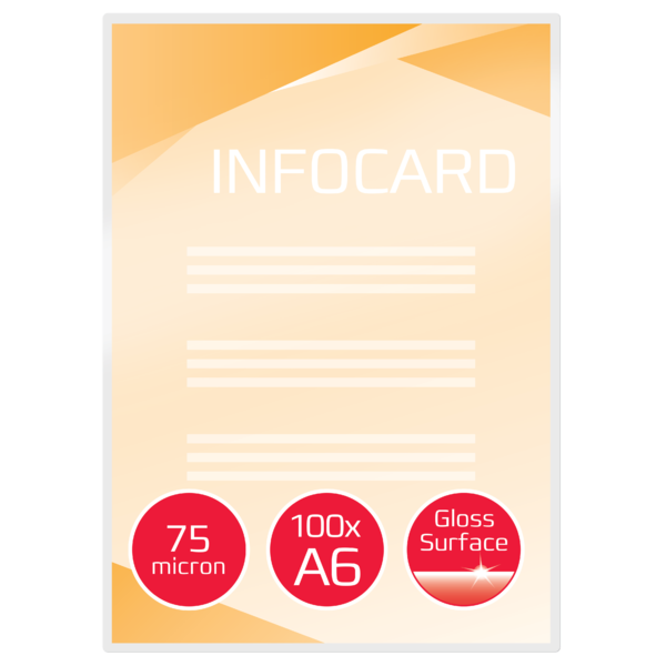 Carteras plastificación GBC DIN A6 (111X156) 2X75 mic. (Caja 100) 