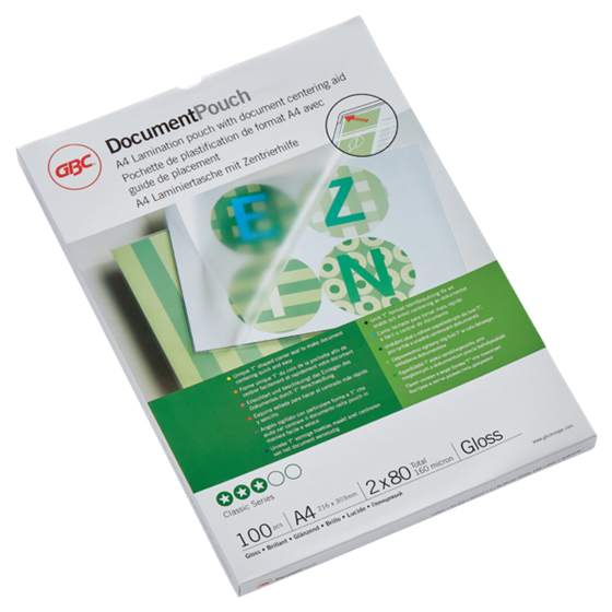 Carteras plastificación GBC DIN A4 (216X303) 2X80 mic. (Caja 100) 