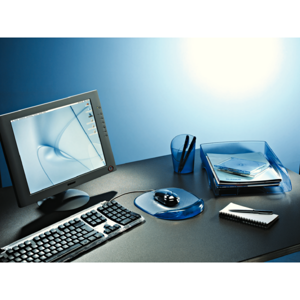 Alfombrillas Con Reposamuñecas Gama Cristal Azul Transparente