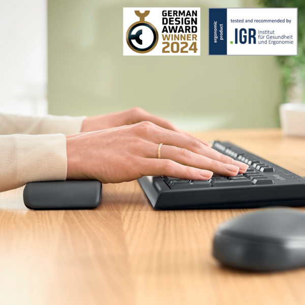 Reposamuñecas Ajustable Para Teclado Leitz Ergo Gris Oscuro