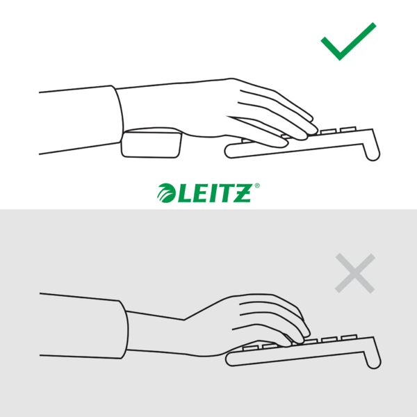Reposamuñecas Ajustable Para Teclado Leitz Ergo Gris Oscuro