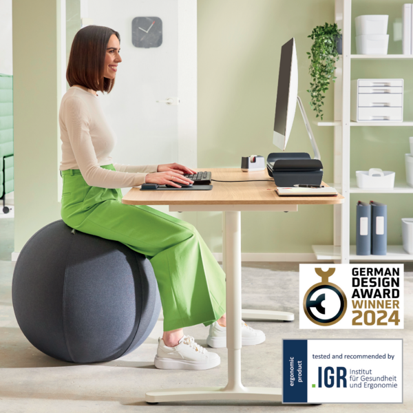 Balón De Asiento Antideslizante Leitz Ergo Active 55Cm Gris Oscuro