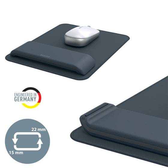 Alfombrilla Para Ratón Con Reposamuñecas Ajustable Leitz Ergo Gris Oscuro