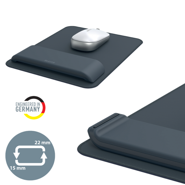 Alfombrilla Para Ratón Con Reposamuñecas Ajustable Leitz Ergo Gris Oscuro