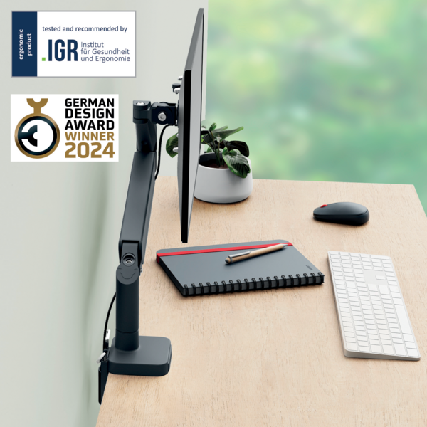 Brazo Para Un Monitor Leitz Ergo Space Saving Gris Oscuro