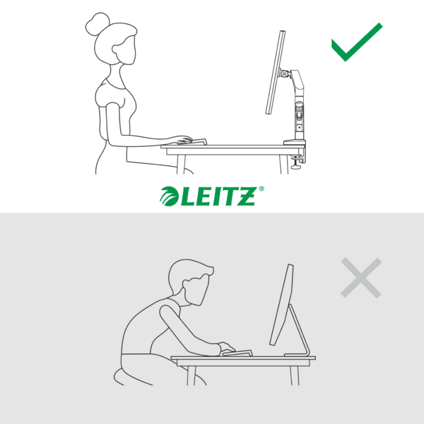 Brazo Para Un Monitor Leitz Ergo Space Saving Gris Oscuro
