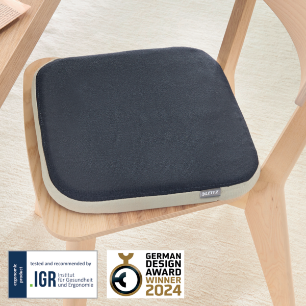 Cojín Wobble Active Leitz Ergo Con Funda De Tela Gris Oscuro