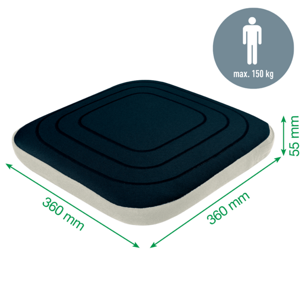 Cojín Wobble Active Leitz Ergo Con Funda De Tela Gris Oscuro