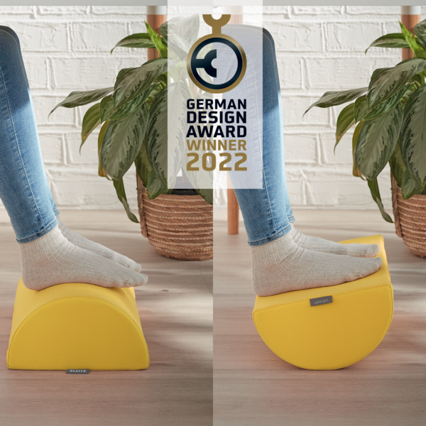 Reposapiés De Escritorio Leitz Ergo Cosy Amarillo Cálido