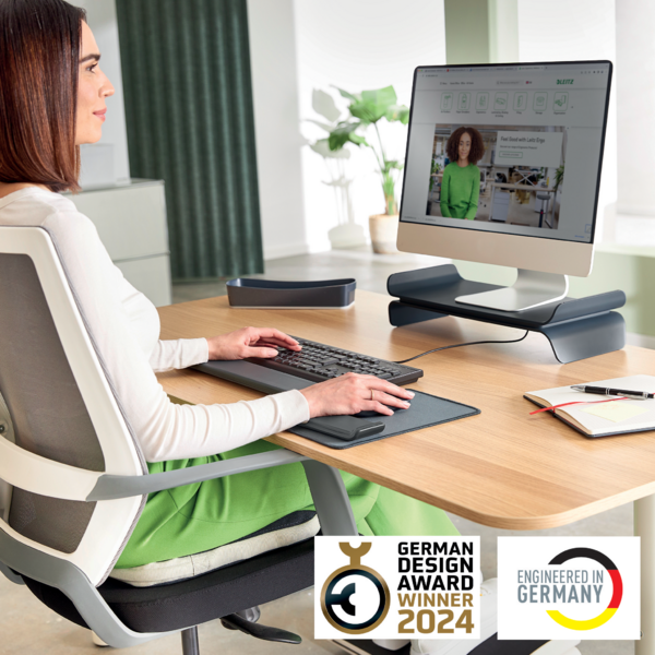Soporte De Monitor Ajustable Leitz Ergo Gris Oscuro