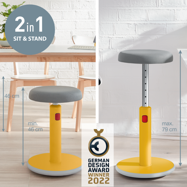 Taburete Leitz Ergo Cosy Active Amarillo Cálido