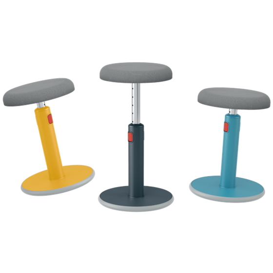 Taburete Leitz Ergo Cosy Active Gris Terciopelo