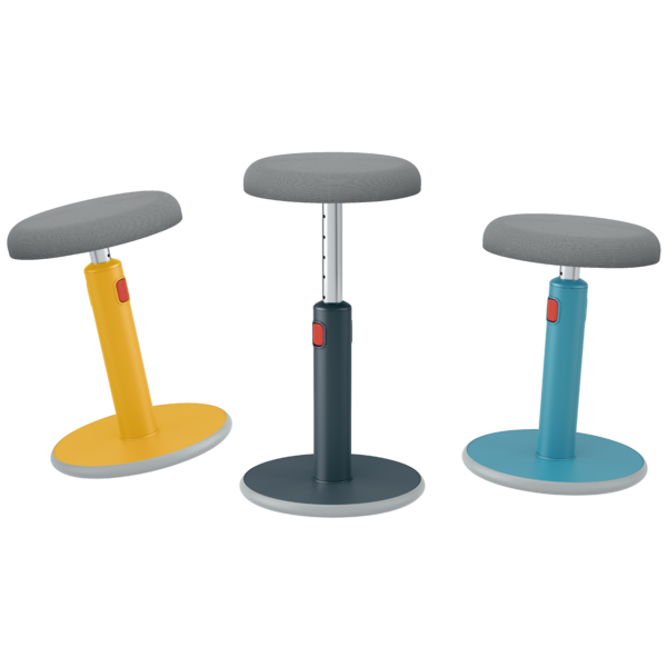 Taburete Leitz Ergo Cosy Active Gris Terciopelo