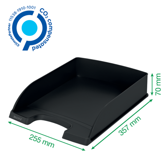 Bandeja porta documentos Leitz Recycle, con compensación de CO2 Negro A4+