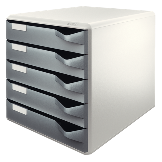 Buc de cajones Leitz Post Set Gris oscuro 5 cajones 4,5 cm. A4