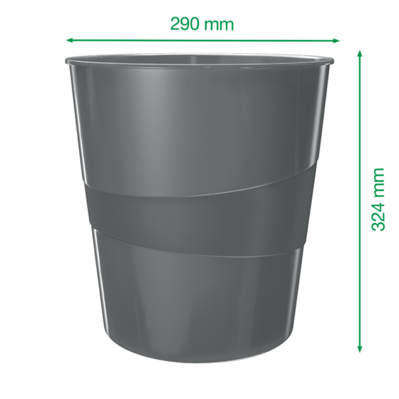 Papelera WOW de Leitz Negro 15 l.