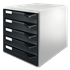 Buc de cajones Leitz Post Set Negro 5 cajones 4,5 cm. A4