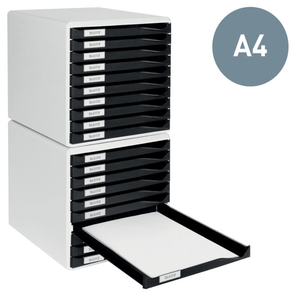 Buc de cajones Leitz Form Set Gris oscuro 10 cajones 2,2 cm. A4