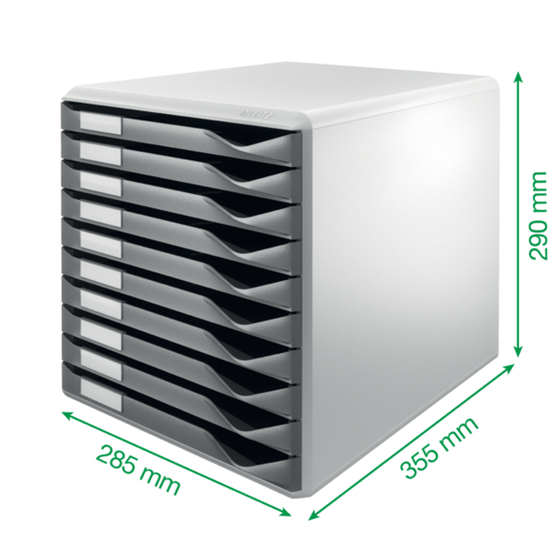 Buc de cajones Leitz Form Set Gris oscuro 10 cajones 2,2 cm. A4