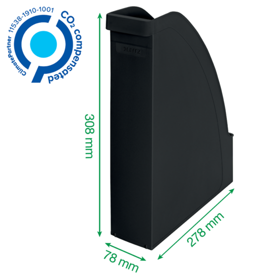 Revistero Leitz Recycle, con CO2 compensado Negro